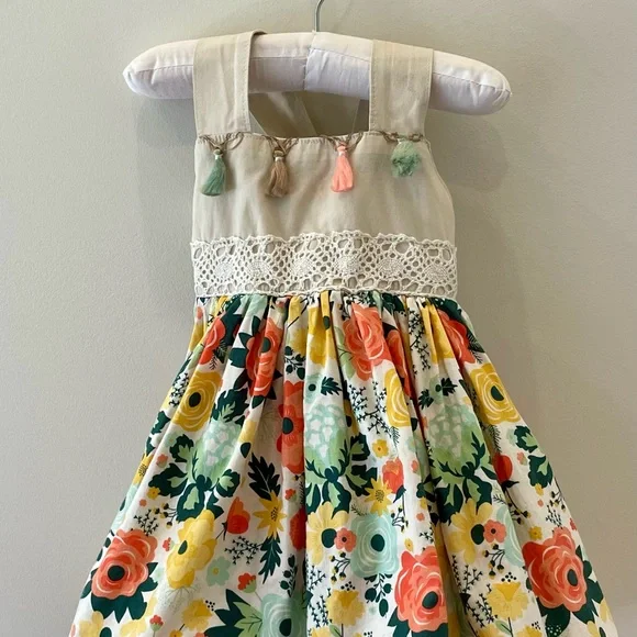 blue dress for baby girl Girls Infant Toddler Boho Sundress Dress Tie Back Style 12 Months main image 1